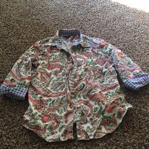 Paisley button up T-shirt